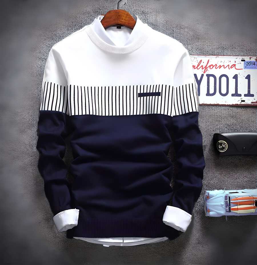BlueBlock Cotton Color Block Full Sleeves Mens T Shirt Cozy