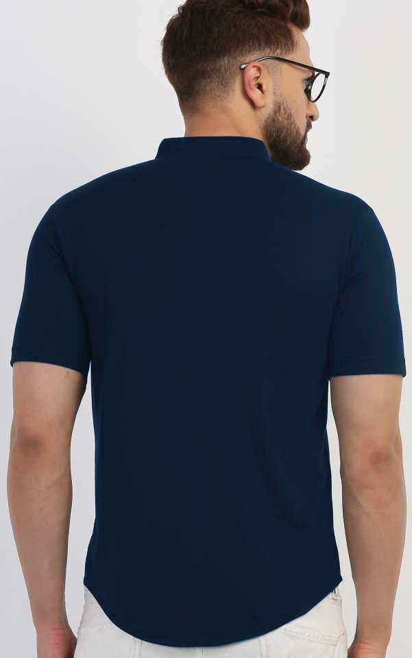 TRYTHIS Cotton Solid Half Sleeves Polo Neck Shirt - Comfort