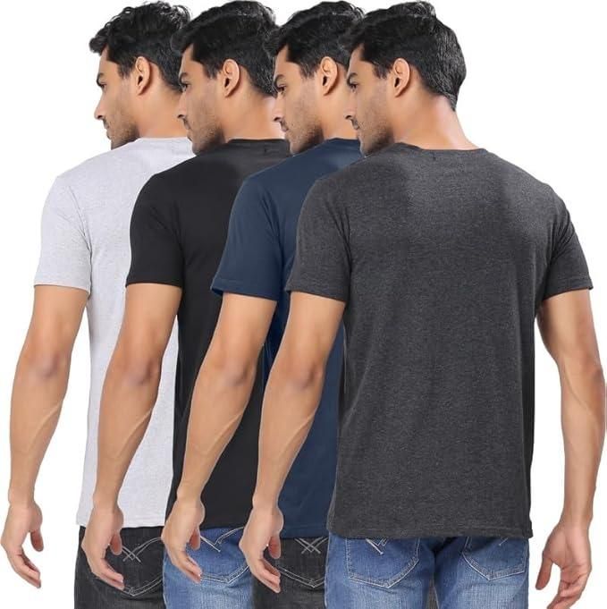 NovaWear Mens Polycotton Round Neck Tees Pack 4 Comfort