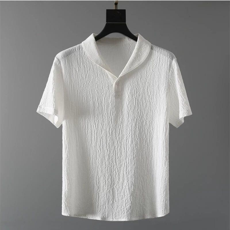 UrbanWear Men's Crinkled Co-Ord Set White - Casual Comfort
