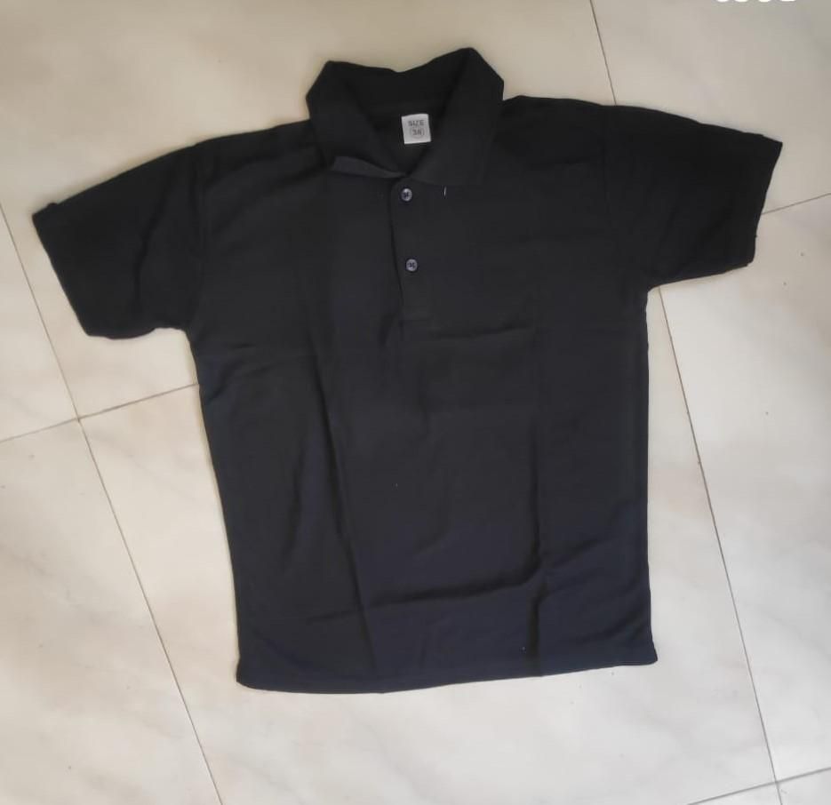 NovaWear Cotton Blend Polo T Shirt - Solid Black Comfort