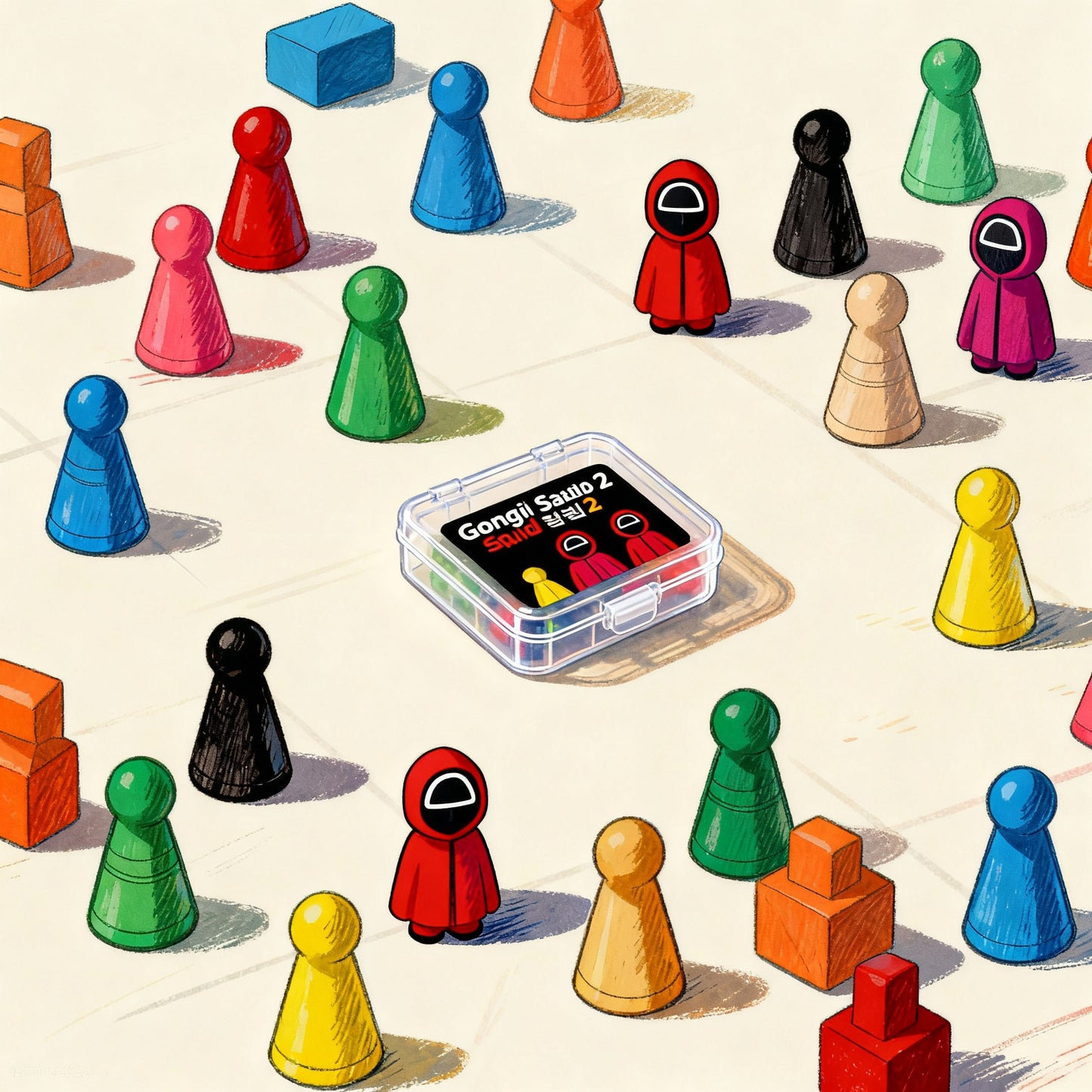 Squid Game 2 Gonggi & Case - Korean jackstones
