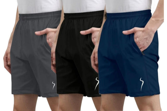 Flexi Mens Cotton Polyester Shorts Pack Of 3 Casual Comfort