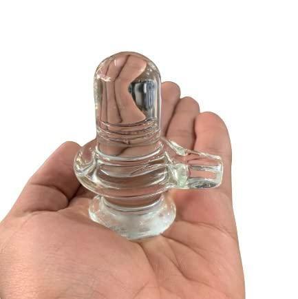 Sphatik Shivling/Big Size for Home Pooja Decorative Showpiece - 4 inch, 20gm (Crystal, White) - UniqueProductsMania
