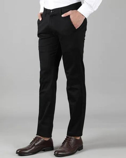 PureLinen Linen Solid Slim Fit Formal Trouser - Breathable