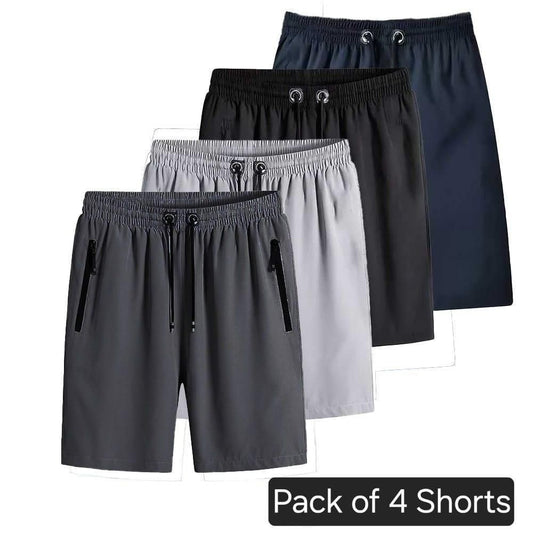 FlexCotton Combo Of 4 Mens Stretchable Cotton Shorts - Fit