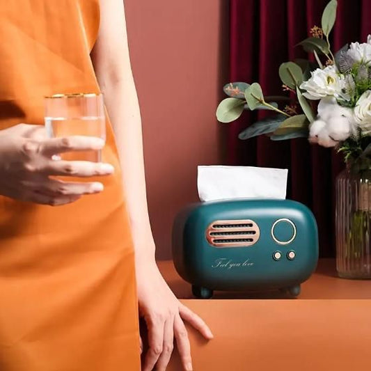 RetroNest Vintage Radio Box Tissue Holder - Tabletop Decor