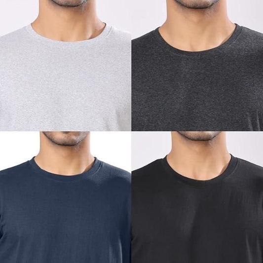 NovaWear Mens Polycotton Round Neck Tees Pack 4 Comfort