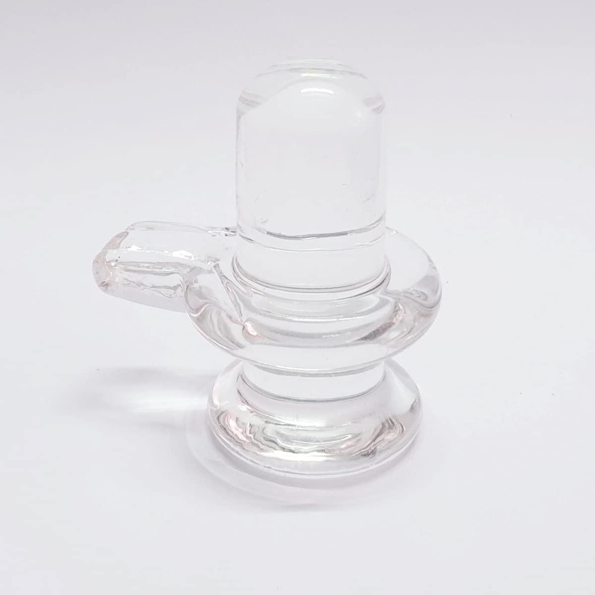 Sphatik Shivling/Big Size for Home Pooja Decorative Showpiece - 4 inch, 20gm (Crystal, White) - UniqueProductsMania