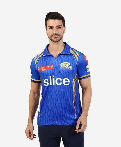 Men’s Mumbai Indians 2025 Jersey – Premium Dry Fit Cricket T-Shirt | Soft 180 GSM Fabric | Official Look Fan Edition