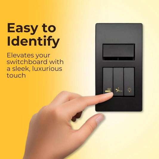 Gold Switch Stickers - Premium Gold Tone Switch Panel Icons