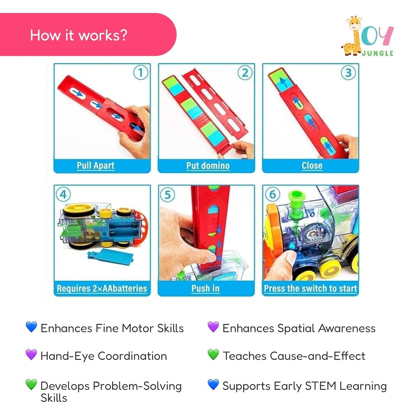 Train Toy Domino Set for Kids BPA Free Plastic Sound Effects