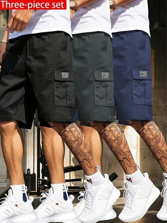 UrbanWear Men's Cotton Casual Cargo Shorts Pack of 3 - Slim