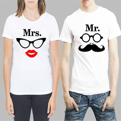 TwinLove Slogan Couple Tee Cotton Blend Comfort Fit