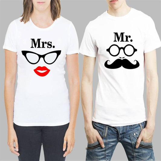 TwinLove Slogan Couple Tee Cotton Blend Comfort Fit
