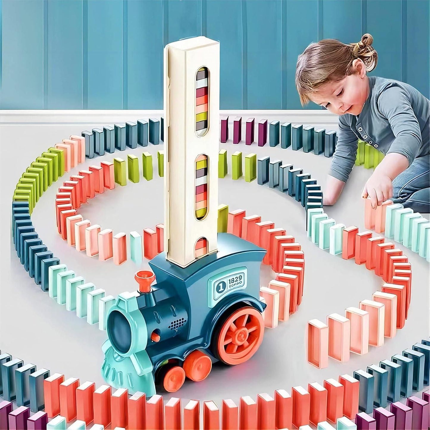 Train Toy Domino Set for Kids BPA Free Plastic Sound Effects