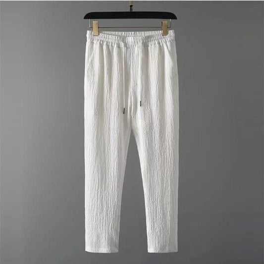 UrbanWear Men's Crinkled Co-Ord Set White - Casual Comfort