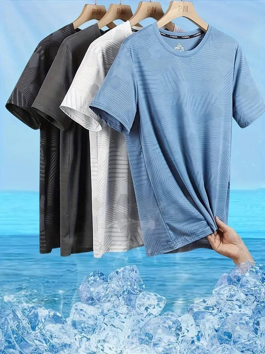 CoreWear Men's Round Neck Polyester Casual Tee - Pack of 4