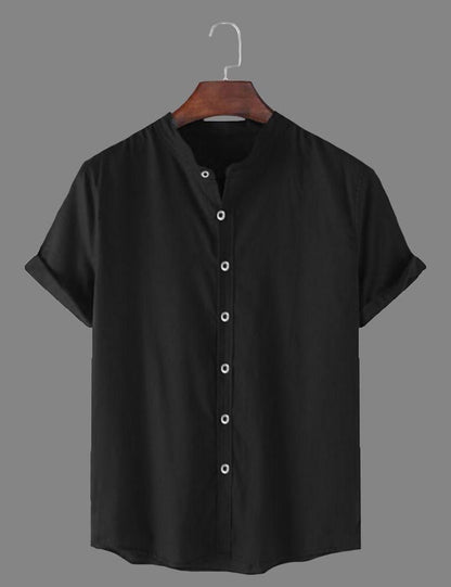 Trythis Cotton Solid Half Sleeves Polo Neck Shirt - Casual