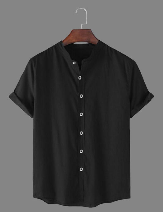 Trythis Cotton Solid Half Sleeves Polo Neck Shirt - Casual