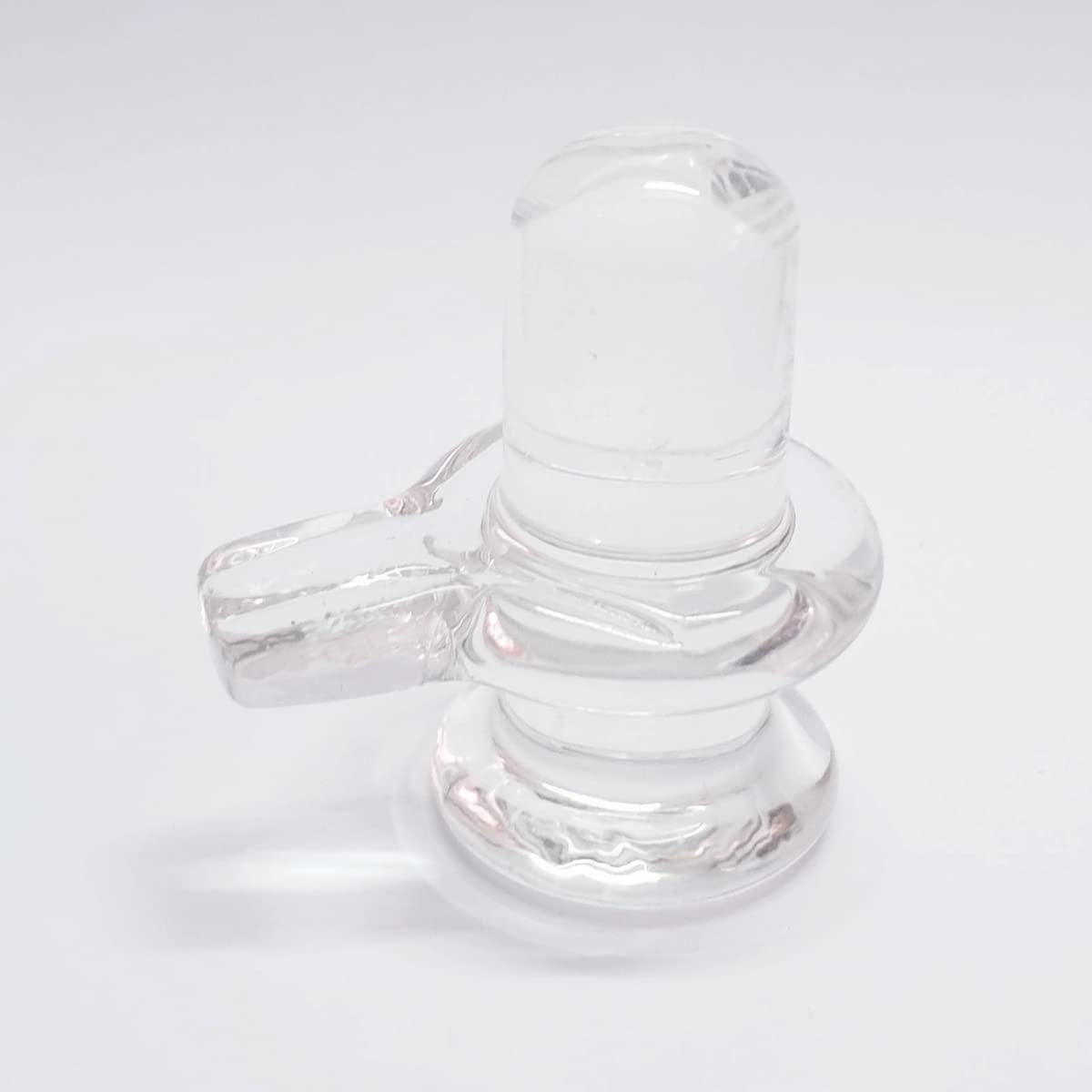 Sphatik Shivling/Big Size for Home Pooja Decorative Showpiece - 4 inch, 20gm (Crystal, White) - UniqueProductsMania