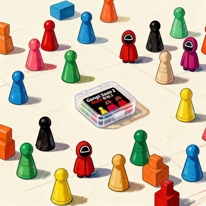 Squid Game 2 Gonggi & Case - Korean jackstones